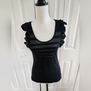 Black semi sheer top